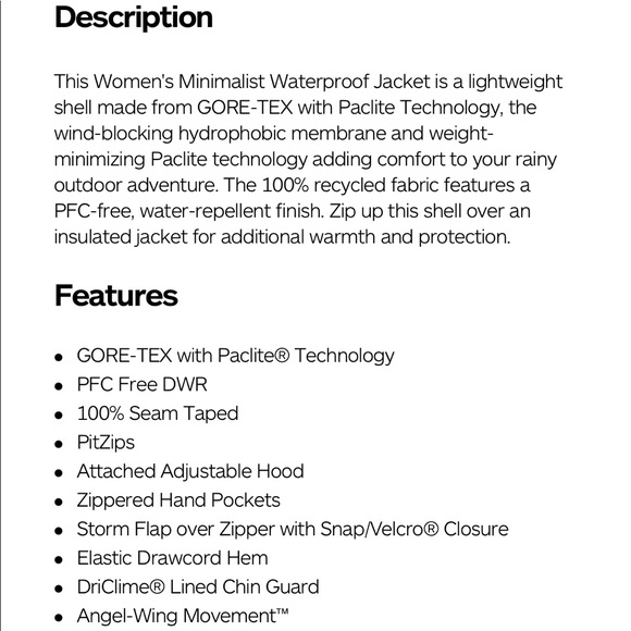 Marmot Gore-tex Minimalist Jacket - Picture 6 of 8